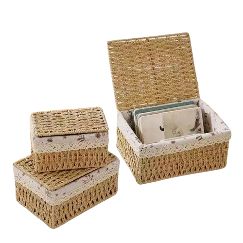 Vintage Artisan: Handwoven Natural Fiber Storage Baskets